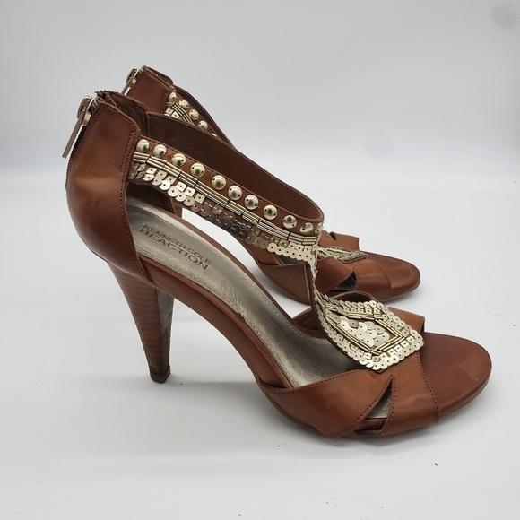 Kenneth Cole Reaction Knowingly Heels Women's 8.5M Shoes Brown - Picture 10 of 16